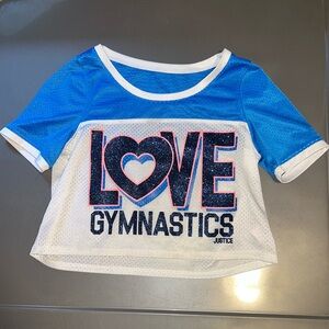 Girls Justice I Love Gymnastics Crop Top Jersey Style Size 12